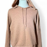 BKE  Women's Quilted Textured Hoodie Pullover Sweatshirt Peach Size L Photo 0