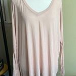 Michael Lauren  lightweight oversized ribbed thumb holes light pink shirt Photo 0