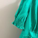 Boden USA NWOT Boden Linen Aquamarine Green Ruffles Midi Dress Size 14 Long Photo 4