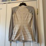 Lululemon  Full Tilt Long Sleeve Striped Ruffle Lace Angel Wing Athletic Top Photo 4