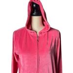 LeeHanTon Full Zip Pink Soft Solid Hoodie Sweat Shirt Size S Photo 6
