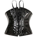 Women Punk Style Zipper Closure Bustier Waist Belt Cropped Corset Photo 1