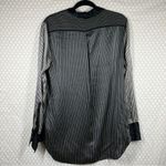 Rag and Bone Rag‎ & Bone Black White Striped Silk Button Down Top Photo 6