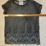 PPLA  Sheer Embroidered Gray Tee M Photo 1