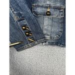 Faded Glory Vintage  Denim Blazer Jacket Women 12 Embroidered Floral‎ Boho Y2K Photo 7