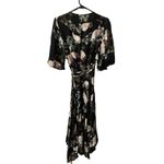 ZARA ‎ Woman Women's Kimono Wrap Black Crane Hi Low Dress Blogger Favorite Medium Photo 8