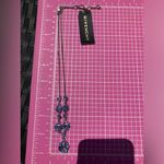 Givenchy $69 Blue Crystal Diamond paved silver Y-drop necklace 07N00139 NWT Photo 5