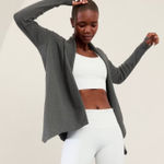 Athleta Pranayama Restore Rib Wrap Long Sleeve Cardigan in Charcoal Grey Sz M Photo 0