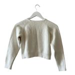 Kinddog Unique Long Sleeves Cropped Girl Womens Ivory Red Winter Cozy Sweater S White Photo 3