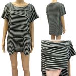 Dress Barn Tiered Short Sleeve Boat Neck Striped Green and White Top Womens 2X Photo 1