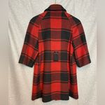 Calvin Klein GAP Petite Small Red and Black Plaid Wool Women's Coat Photo 1