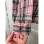 CHAPS EUC  women's green pink soft plaid button front flannel shirt cotton XL Photo 1