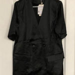 Commense Womens Blouse Size Large Black With Pockets Double Breasted Top NWT Photo 0