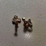Vintage Signed Napier Silver & Gold Screw Back Earrings Photo 1