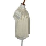 Moodie Blouse Small Off White Short Sleeve Ruffle Detail Vintage Look Photo 3