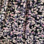 H&M  sz XL Womens Black Pink Flowy Ditsy Floral Long Sleeve Tiered Babydoll Dress Photo 4