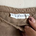 Bryn Walker Brown 100% Linen Midi Ruffle Hem Skirt Photo 3