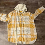 American Eagle Cozy Cabin hooded yellow  flannel size Large Photo 3