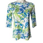 Whimsy Rose Sun Safe 3/4 Sleeve Top, Size S Blue Photo 0