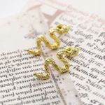 Gold Snake Stud Earrings Photo 3