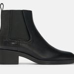ZARA  Leather Chelsea Ankle Boots Black Size 6.5/37 NEW Photo 1