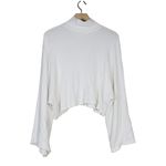 Blue Blush Los Angeles Womens S White Dolman Sleeve Cropped Sweater Photo 1