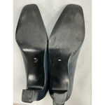 Womans Calico Slip On Pumps 8 M Blue Square Toe Heel Photo 7