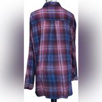 American Eagle Outfitters Boyfriend Fit Purple Blue Plaid Button Up Shirt - XL Photo 1
