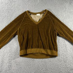 Project Social T Women Velour V neck Sweatshirt Large Long Sleeve Steampunk Whimsigoth Y2K USA Photo 0