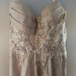 Dancing Queen Gold Strapless‎ Floral Dress Photo 2