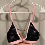 DIXXON NWT black pink peonies tanning suit bikini top swim beach pool triangle Size XL Photo 0