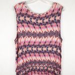 Avenue  Plus Size 18 20 Dress Midi Shift Pink Blue‎ Sleeveless Drawstring 438 Photo 5