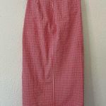 ZARA Red Gingham Hi-Rise Midi Skirt Size Small Photo 6