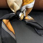 Anna Paola | Italian Leather Satchel w/ Crossbody & Scarf Brown Photo 14