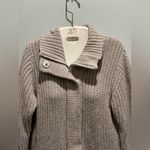 Merrell  Cable knit chunky long gray zippered button detail size Medium Cardigan Photo 5