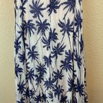 Indie boutique one size palm tree beach tropical vacation shark bite hem Blue Photo 2