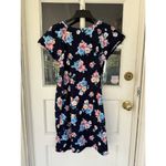 Aria Women's Nightgown Blue White Floral Buttons Lace Smock Size L Photo 9