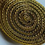 Gold Tone Spiral Rope Dome Oval Shape Clip Photo 11