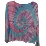 Karen Scott Long Sleeve Pink Purple Blue Pastel Tie Dye Classic Spiral Top Med Photo 0