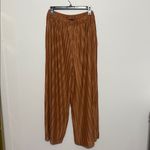 French Connection Tan Trouser Pleated Wide Leg Honey Bronzed Pants NWT Photo 1