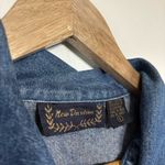 New Directions 100% Cotton Denim Embroidered Floral Button Down Top Size L Red Size L Photo 3