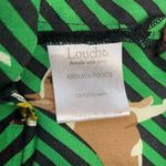 Louche Stripe Black Green Shiny Dog Print Shirt Size US 10 Photo 4