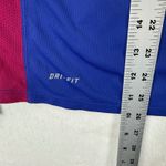 Nike Running Dri-Fit V Neck Long Sleeve Top Womens Medium Blue Pink Athletic Photo 2