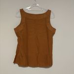 J Jill Silk Blend Sleeveless Square Neck Top Bronze Rust Brown‎ Large Brown Photo 1
