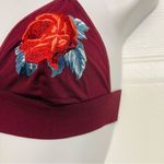 PINK - Victoria's Secret Victoria's Secret Pink Rose Embroidered Triangle Bralette Bra‎ Sz Small Burgundy Photo 2
