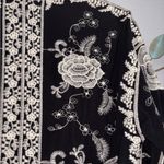 Soft Surroundings  Womens Embroidered Kimono Boho Floral Open Front Size PS Photo 7