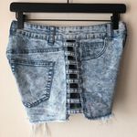 Windsor Acid Wash Cutout Side Denim Jean Shorts  Photo 4