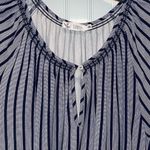 Carve Designs Womens Stripe Keyhole Short Sleeve Pullover Blouse Blue Small Photo 1