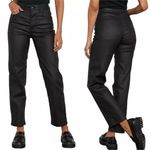 We The Free Free People Pacifica High Rise Slim Straight Leg Faux Leather Pant Coated Jeans Photo 1