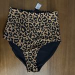 Coral‎ Reef Reversable Ribbed High Waist Bikini Bottoms Size XS 0/2 Black Photo 1